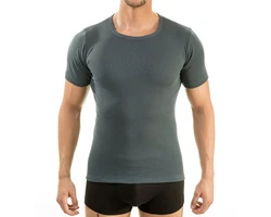 HERMKO Unterziehshirt 16800 Herren kurzarm Unterhemd Dunkelgrau/Grau/Dunkelgrün