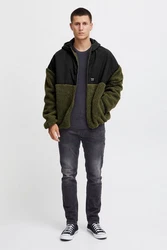 !Solid Fellimitatjacke SDMARKTEDDY Dunkelgrün/Grün