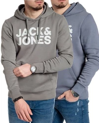Jack & Jones Kapuzenpullover stilvolle Hoodies mit Logoprint Grau/Dunkelgrau/Hellblau/Dunkelblau/Dunkelgrün/Hellgrau
