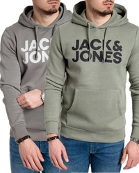 Jack & Jones Kapuzenpullover stilvolle Hoodies mit Logoprint Dunkelgrün/Grün/Khaki