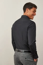 Next Langarmhemd Pflegeleichtes Slim-Fit Hemd Schwarz/Blau/Hellblau/Dunkelblau/Rot