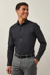 Next Langarmhemd Pflegeleichtes Slim-Fit Hemd Schwarz/Blau/Hellblau/Dunkelblau/Rot