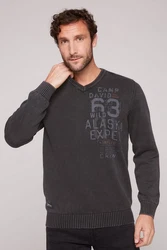 CAMP DAVID Strickpullover Logoprints 