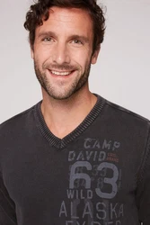 CAMP DAVID Strickpullover Logoprints 