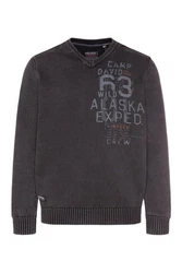 CAMP DAVID Strickpullover Logoprints 