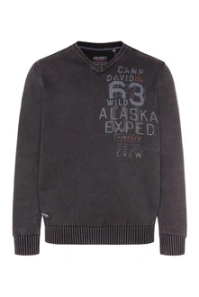 CAMP DAVID Strickpullover Logoprints