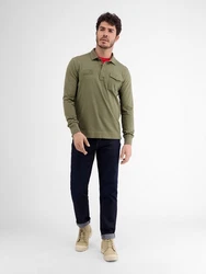 LERROS Langarm-Poloshirt Longsleeve-Polo Dunkelgrün/Grün/Khaki