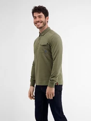 LERROS Langarm-Poloshirt Longsleeve-Polo Dunkelgrün/Grün/Khaki