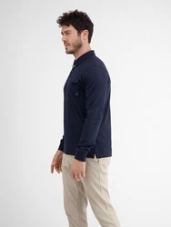 LERROS Langarm-Poloshirt Longsleeve-Polo Dunkelblau/Blau