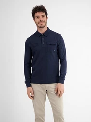 LERROS Langarm-Poloshirt Longsleeve-Polo Dunkelblau/Blau