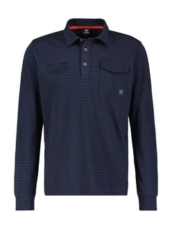 LERROS Langarm-Poloshirt Longsleeve-Polo Dunkelblau/Blau