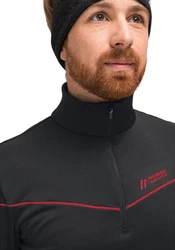 Maier Sports Herren Midlayer Nago Rec Fleecepullover Rot/Dunkelblau/Dunkelrot/Schwarz