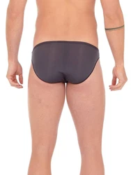 Hom Slip Herren Micro Briefs Plumes Dunkelblau/Dunkelgrau/Braun