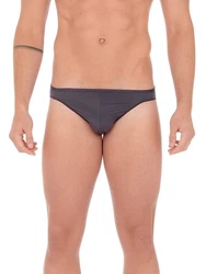 Hom Slip Herren Micro Briefs Plumes Dunkelblau/Dunkelgrau/Braun