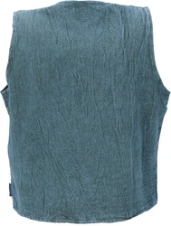 Guru-Shop Strickjacke Goaweste Psytrance Patchwork Herren Weste blau