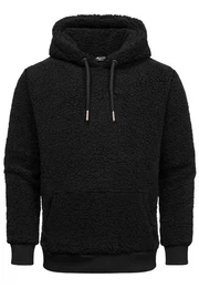Kapuzenpullover CARNEY Kapuzenpullover Teddyfell Herren Teddy Sweatjacke Plsch Hoodie Pullover Sweatshirt