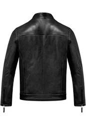 Amaci&Sons Lederjacke CICERO Herren Biker Zipper Jacke Schwarz/Grau/Dunkelgrau