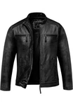 Amaci&Sons Lederjacke CICERO Herren Biker Zipper Jacke Schwarz/Grau/Dunkelgrau