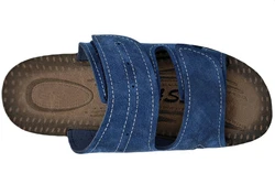 PADERO Herren Klettverschluss Pantolette Blau/Hellblau/Dunkelblau