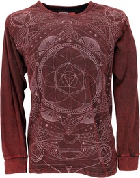 Sweater Langarmshirt Mandala, stonewash Goa Shirt -.. Goa Style, alternative Bekleidung