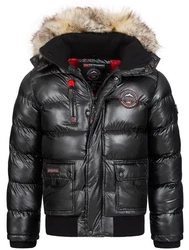 Geographical Norway Steppjacke Parka Bomberjacke Herren Outdoor Schwarz/Grau/Dunkelgrau