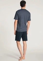 CALIDA Shorty Relax Streamline mit Langarm-Oberteil blau/schwarz sapphir