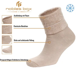 NoblesBox Thermosocken Herren Wintersocken Beige/Braun/Lila/Grau/Khaki