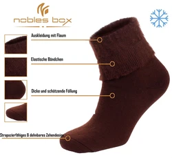 NoblesBox Thermosocken Herren Wintersocken Braun/Dunkelbraun/Dunkelrot/Rot