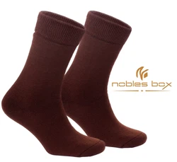 NoblesBox Thermosocken Herren Wintersocken Braun/Dunkelbraun/Dunkelrot/Rot