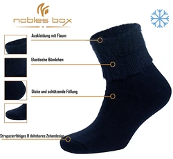 NoblesBox Thermosocken Herren Wintersocken Dunkelblau