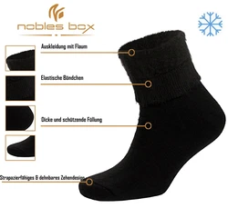 NoblesBox Thermosocken Herren Wintersocken Schwarz