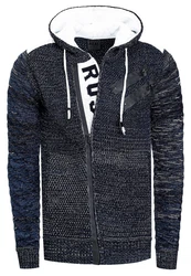 Rusty Neal Strickjacke Dunkelblau/Blau/Grau/Lila/Hellblau