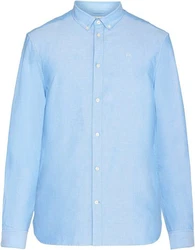 KnowledgeCotton Apparel Hemd Harald Blau/Hellblau