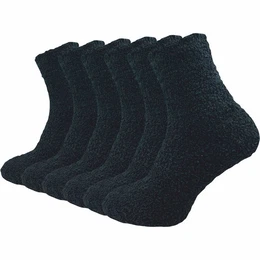 Kuschelsocken fr Herren fr warme Fe an kalten Tagen - extra weich & flauschig (6 Paar) Haussocken in schwarz aus flauschigem Material fr hohen Tragekomfort