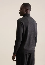 seidensticker Strickpullover Langarm Stehkragen Uni Dunkelgrau/Grau/Schwarz