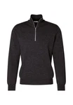 seidensticker Strickpullover Langarm Stehkragen Uni Dunkelgrau/Grau/Schwarz