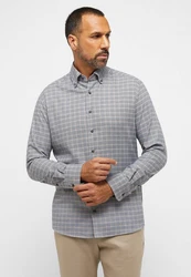 Eterna Langarmhemd MODERN FIT Hellgrau/Grau
