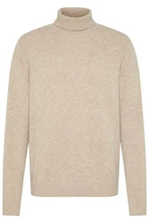 bugatti Rollkragenpullover Khaki/Braun/Beige