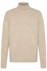 bugatti Rollkragenpullover Khaki/Braun/Beige