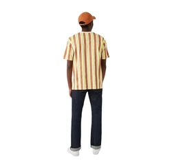 New Era T-Shirt NEYYAN Oversi Stripe grau/gelb
