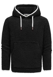 Amaci&Sons Kapuzenpullover SUNNYVALE Hoodie Sweatshirt Schwarz/Dunkelgrau/Creme