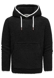 Amaci&Sons Kapuzenpullover SUNNYVALE Hoodie Sweatshirt Schwarz/Dunkelgrau/Creme