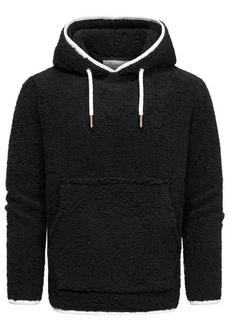 Amaci&Sons Kapuzenpullover SUNNYVALE Hoodie Sweatshirt Schwarz/Dunkelgrau/Creme