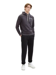 TOM TAILOR Hoodie Kapuzensweatshirt mit Kapuze Dunkelgrau Melange