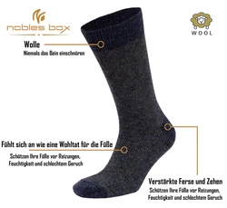 NoblesBox Norwegersocken Herren Khaki/Dunkelbraun/Dunkelblau/Dunkelgrün/Braun/Schwarz
