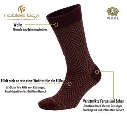 NoblesBox Norwegersocken Herren Bordeaux/Dunkelrot/Mischfarben/Lila/Dunkelblau