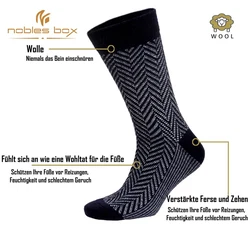 NoblesBox Norwegersocken Herren Dunkelblau/Dunkelgrau/Schwarz