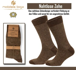 NoblesBox Norwegersocken Herren Dunkelbraun/Khaki/Braun/Grau