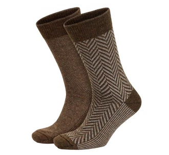 NoblesBox Norwegersocken Herren Dunkelbraun/Khaki/Braun/Grau