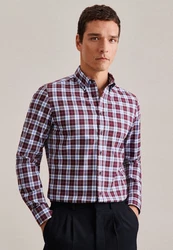 seidensticker Flanellhemd Slim Langarm Button-Down-Kragen 